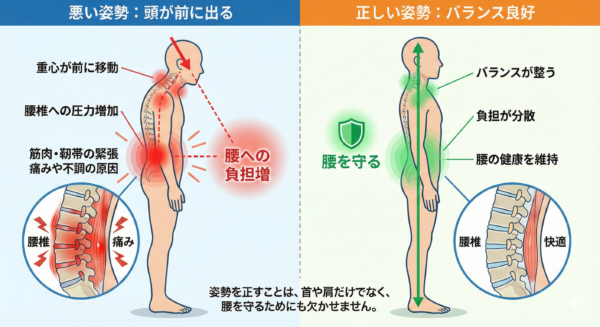悪い姿勢正しい姿勢