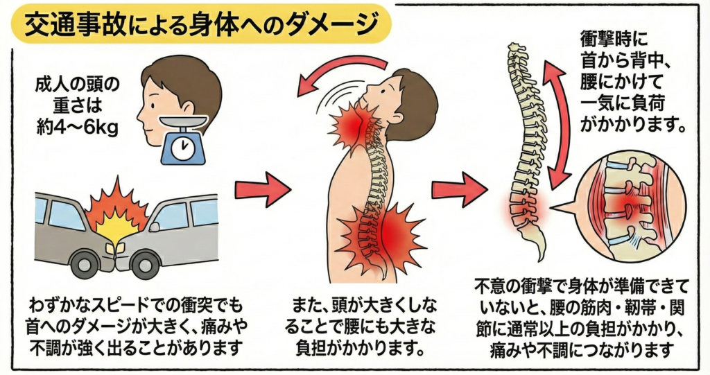 交通事故によるダメージ