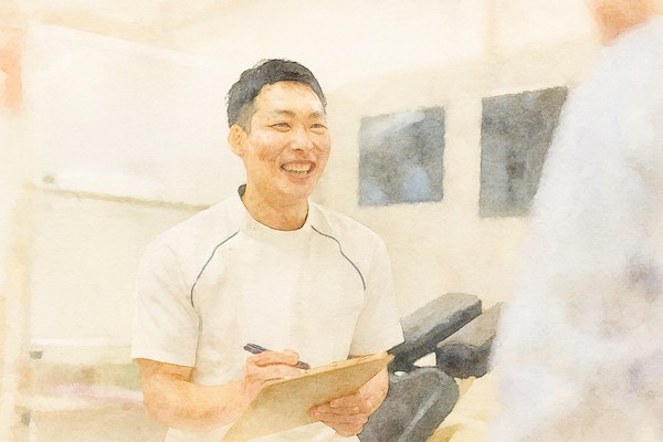 問診票を使って丁寧に説明している様子のイラスト