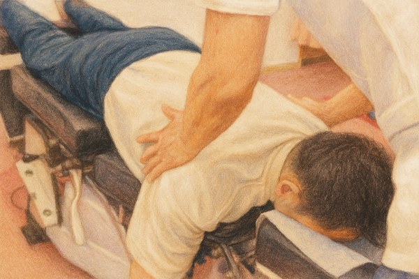 左の腰だけ痛む方への背骨矯正のイメージ